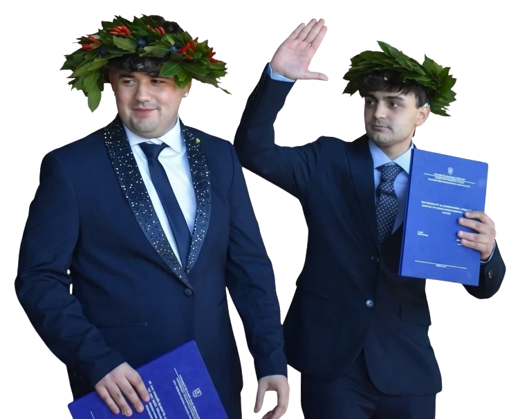 Alessandro e Francesco, fondatori di Innesco Studio, il giorno della laurea